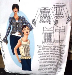 LACY ARTFUL DODGE BOUDOIR TOPS SLV OR NOT PATTERN 38-46''B,C,D